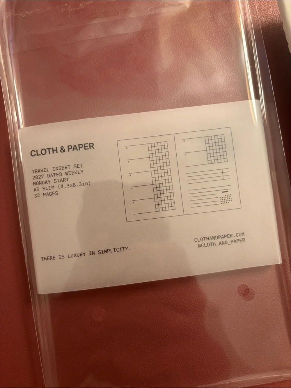 Cloth & Paper 2027 DATED TRAVEL NOTEBOOK SET WEEKLY HORIZONTAL A5 SLIM Standard